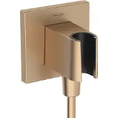 Hansgrohe FixFit Porter Square Douchekophouder met doucheslangaansluiting 1/2" Brushed Bronze