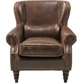 Vente-Unique.nl Fauteuil 100% leer EDOUARD - Bruin