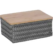 Handed By - Opbergmand met deksel - Mand - Opberger - Speelgoedmand - Woonkamer - Kinderkamer - Babykamer - Top Fit medium high - donkergrijs - dark grey