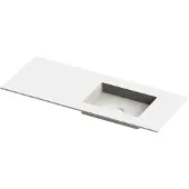 Balmani Tablo Stretto asymmetrisch rechtse wastafel matte Solid Surface 135 x 55 cm