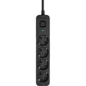 BlueBuilt Stekkerdoos 4-voudig 3 meter Zwart