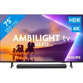 Philips Ambilight 75" PUS8500 QLED 4K (2025) + JBL Bar 300 M2 Noir