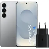 Samsung Galaxy S25 512 Go Argent 5G + Chargeur 25 Watts Noir