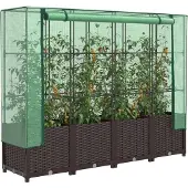 vidaXL Plantenbak verhoogd met kashoes 160x40x138 cm rattanlook