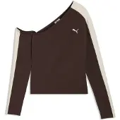 Puma Shirt 'T7' chocoladebruin / wit