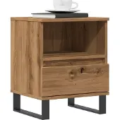 vidaXL Nachtkastjes 2 st 40x35x50cm bewerkt hout artisanaal eikenkleur