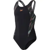 Speedo Hyperboom Splice Muscleback Swimsuit Zwart 5-6 Years Meisje