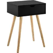 En.casa [] Bijzettafel met lade nachtkastje - zwart