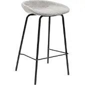 Kick Collection Kick barkruk Riga - 70cm - Grijs - Texture stof - Verkrijgbaar in diverse kleuren