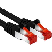 Goobay 10m CAT 6 patchkabel, S/FTP (PiMF), zwart
