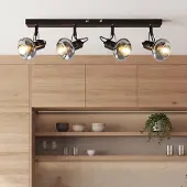 LumenXL Plafondlamp met smoke grijs glas, 4-lichts - Elsa