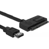 DeLOCK Power over eSATA (eSATAp) naar SATA 22-pins kabel voor 2,5'' HDD (5V) - SATA300 - 3 Gbit/s / zwart - 0,50 meter