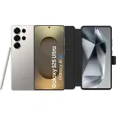 Samsung Galaxy S25 Ultra 256 Go Gris 5G + BlueBuilt Book Case Noir