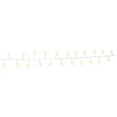 Goobay 50 LED zilveren draadcluster lichtketting - met 2 lichtstanden, warm wit (3000 K), werkt op b