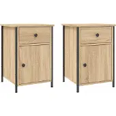 vidaXL Nachtkastjes 2 st 40x42x60 cm bewerkt hout sonoma eikenkleurig