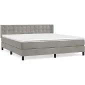 Syfax Boxspring met matras fluweel lichtgrijs 180x200 cm