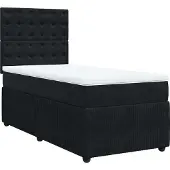 Syfax Boxspring met matras fluweel zwart 80x200 cm