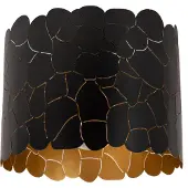 Lucide Plafondlamp Almelo zwart met gouden binnenkant Ø 25,5cm