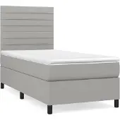 Syfax Boxspring met matras stof lichtgrijs 90x200 cm
