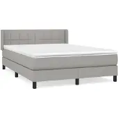 Syfax Boxspring met matras stof lichtgrijs 140x200 cm