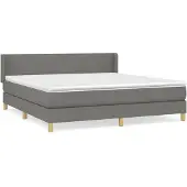 Syfax Boxspring met matras stof donkergrijs 180x200 cm