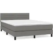 Syfax Boxspring met matras stof donkergrijs 140x190 cm
