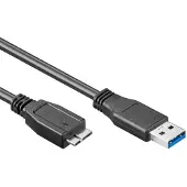 Goobay USB A naar Micro USB kabel | 3 meter | USB 3.0 (100% koper, Zwart)
