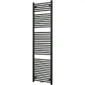 VIPERA Kanza enkele handdoekradiator 50 x 180 cm centrale verwarming mat zwart zij- en middenaansluiting 1068W
