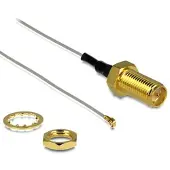 DeLOCK MHF III (v) - RP-SMA (v) kabel - Micro Coax (0,81 mm) - 50 Ohm / grijs - 0,20 meter