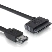 DeLOCK Power over eSATA (eSATAp) naar Micro SATA kabel voor 1,8'' Micro SATA drives (5V) - SATA300 - 3 Gbit/s / zwart - 1 meter