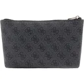 GUESS accessoiretas Laurel II Wristlet Pouch Coal Logo donkergrijs