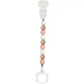 Nattou - Fopspeenhouder siliconen roze wit beige
