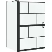 vidaXL Bad Douche Scherm Zwart en Transparant 80 x 68 x 128 cm