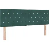 vidaXL LED Hoofdbord met hoofdeinde Donkergroen 144 cm Fluweel