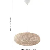 Eglo Hanglamp Campilo, dimbaar, crème / amber, Woon-/ Eetkamer, Textiel / Stof / Zijde, Modern, Hanglamp
