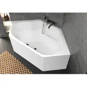 Riho Winnipeg Plug&Play Halfvrijstaand Hoekbad 145x145cm - Acryl Wit - Baden, Halfvrijstaande Baden - 8714148595213