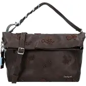 Desigual Handtas 'Stencil Loverty 3.0' hemelsblauw / chocoladebruin / bruin gemêleerd