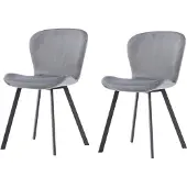 Ebuy24 2 x Lilja eetkamerstoel grijs.