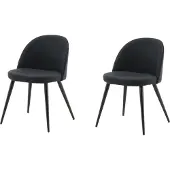 Venture Home 2 x Velvet eetkamerstoel zwart.
