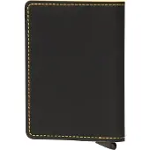 Secrid Unisex Slimwallet Matte Black & Ochre Maat: OS | Portemonnees Outlet | Unisex | Zwart