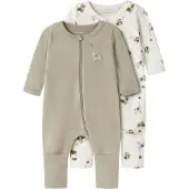 Name it Nachtkledij beige / bruin / rookgrijs / wit