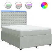 Syfax Boxspring met matras fluweel lichtgrijs 140x190 cm