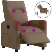 Syfax Massagestoel elektrisch verstelbaar stof bruin