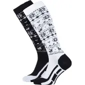 Falcon Skisok Women Snow Black/White Star (2 Pack)-Schoenmaat 35 - 38