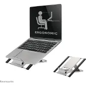 NeoMounts NSLS100 laptop- of tablet standaard - 10-22" - universeel - 6 hoogteposities - opvouwbaar en lichtgewicht ontwerp geschikt voor hybride werk - Incl. opberghoes - zilver