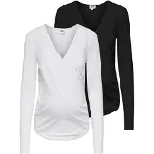 ONLY Maternity Blouse 'OLMJoy' zwart / wit