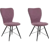 Loft 24 Viola-Eetkamerstoel - 2 Pack - Paars Fluweel