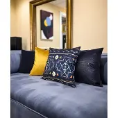 Gek op kussens! Sierkussen croco blauw | 45 x 45 cm | pu leder