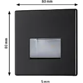 Paulmann Edge LED Wandinbouwlamp – Zwart Mat – 2700K Warmwit – 1,2W – 50 lm – 230V – Wand- & Trapverlichting