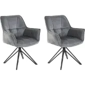 Loft 24 Ciana-Armstoel - Grijs - Set van 2